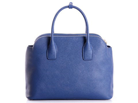 2014 Prada Saffiano Cuir Leather Tote Bag BN2560 middle blue